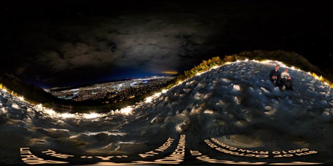 The Y at night